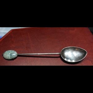 Vintage Sterling Silver Jade Hong Kong Spoon